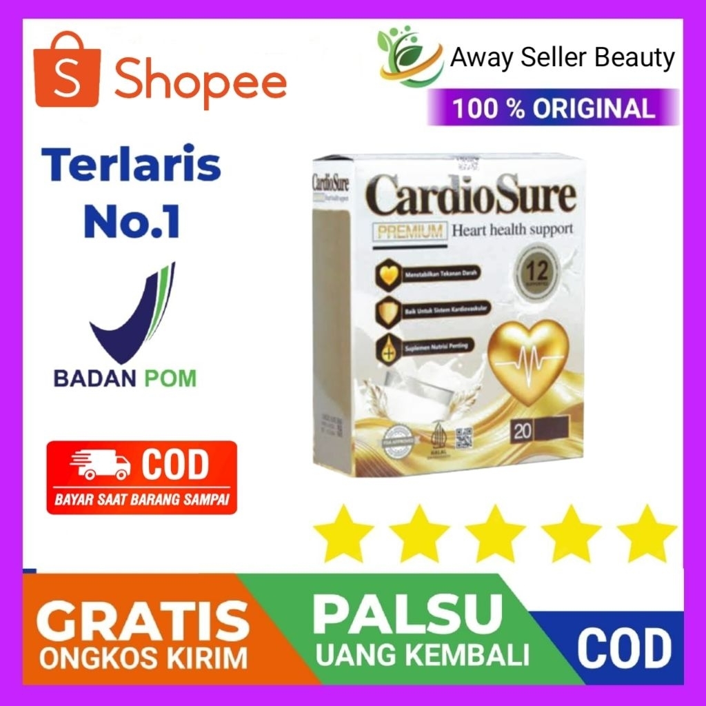 

CARDIOSURE PREMIUM MILK SUSU ASLI OBAT HIPERTENSI JANTUNG KORONER STRUK KOLESTEROL ASAM LAMBUNG