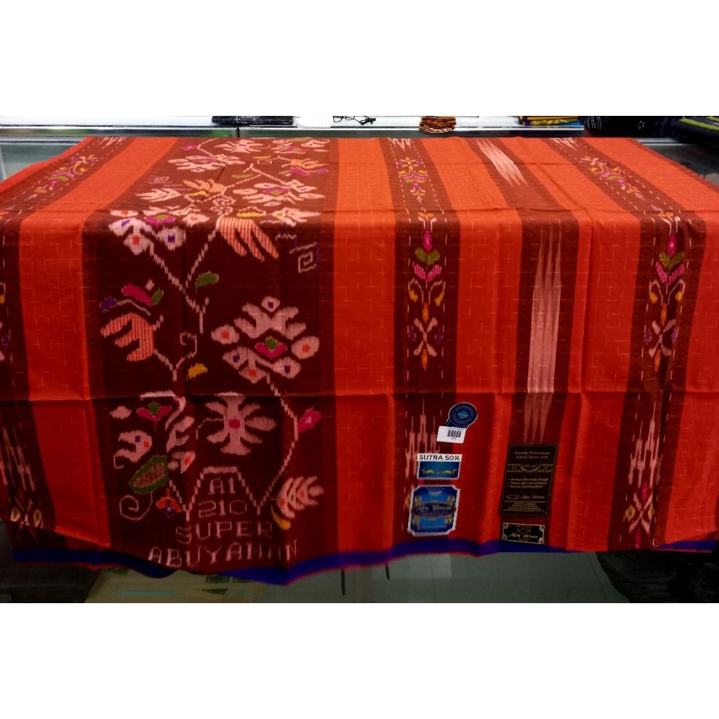 Sarung Abu Yaman sutra 50% motif gerimis/abu yaman gerimis/sarung liris gerimis/abuyaman