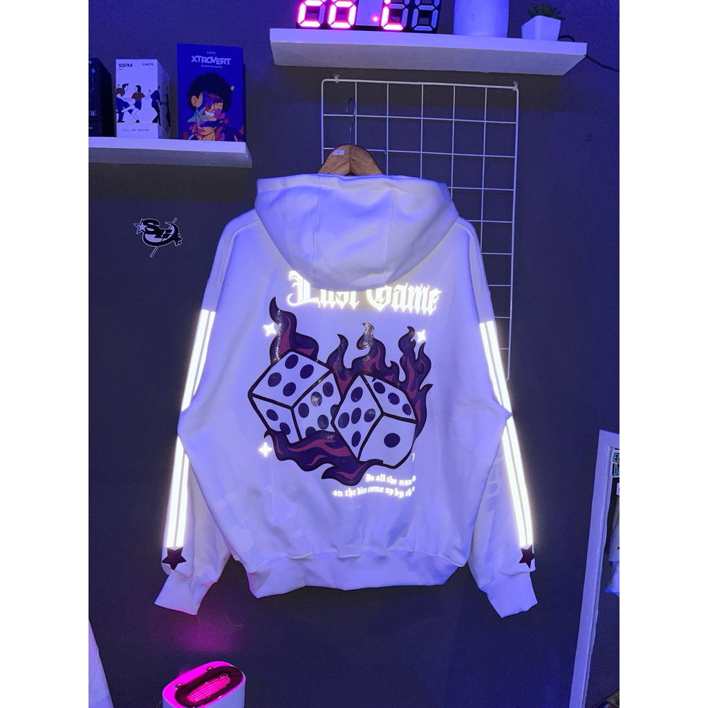 hoodie reflektif menyala