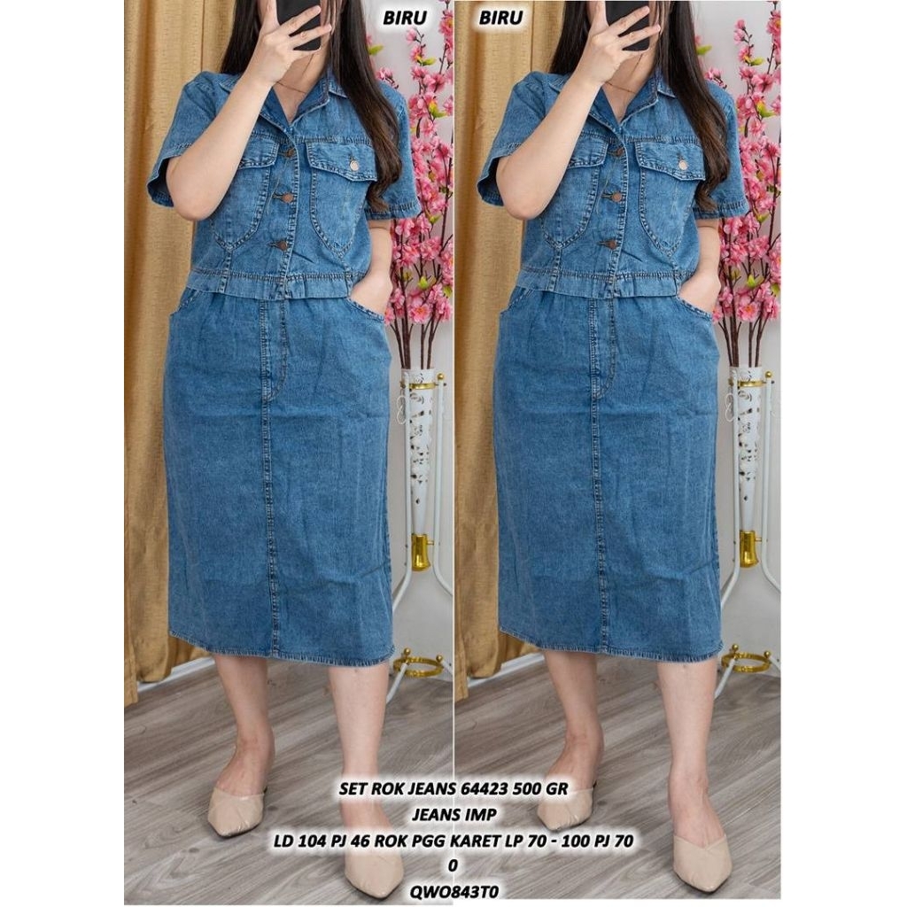 ASD 5182 / 64423 SET ROK JEANS WANITA IMPORT / READY / REALPICT