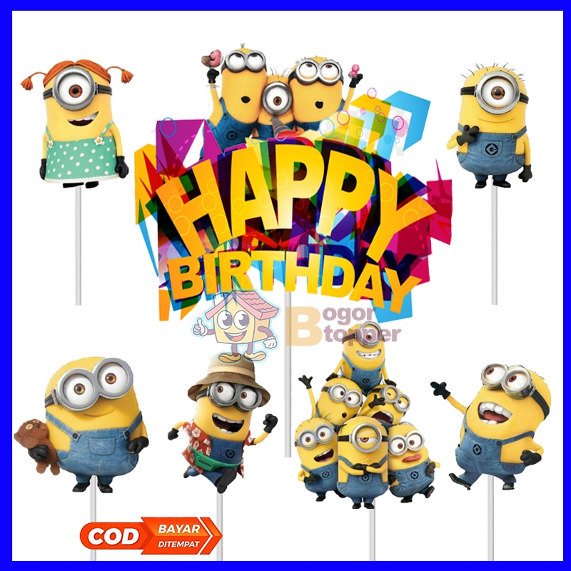 

Minion Topper Karakter Kue Ulang Tahun - Hiasan Karakter Kue Ulang Tahun Happy Birthday Barakallah Fii Umrik