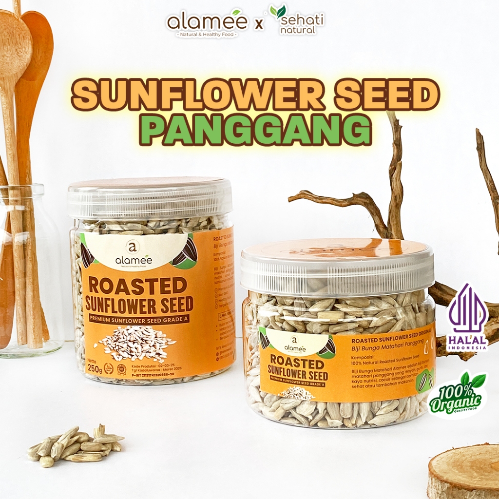 

ALAMEE Roasted Sunflower Seed Biji Bunga Matahari Kupas Oven Biji Kuaci Panggang PREMIUM 250gr 125gr