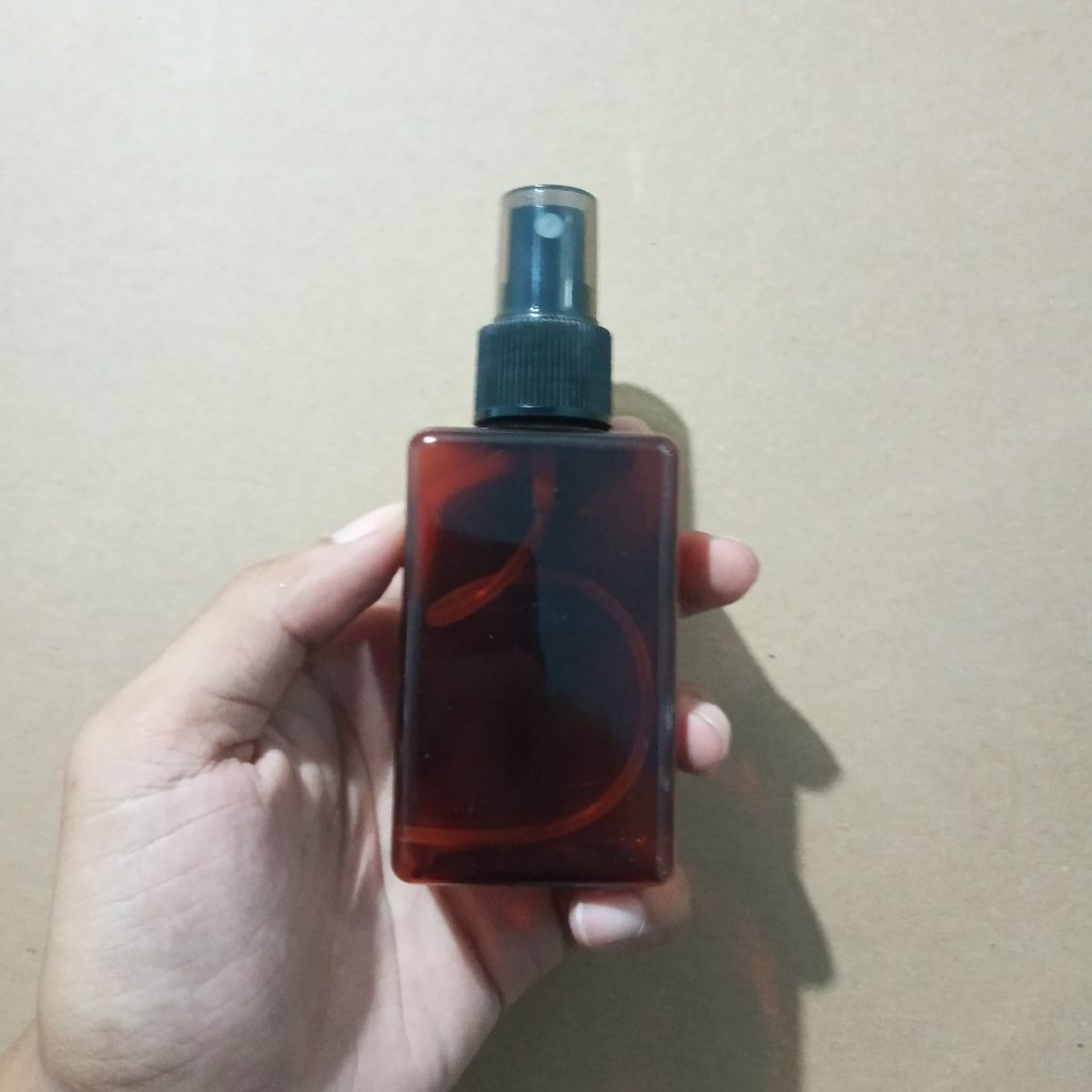 BOTOL SPRAY 100ML KOTAK COKELAT TUTUP SPRAY HITAM SOLID SMOKE/BOTOL SEMPROT 100ML KOTAK
