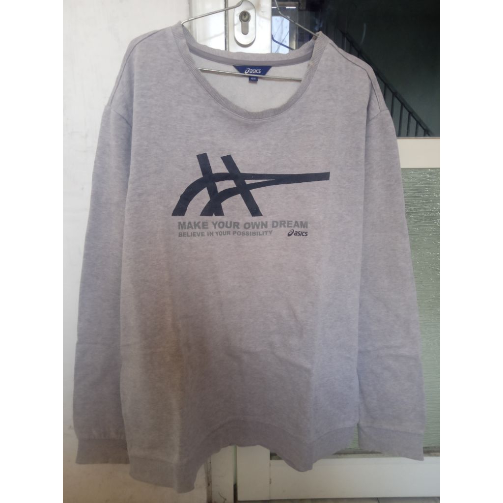 SWEATER CREWNECK ASICS WARNA GREY XL (SECOND)