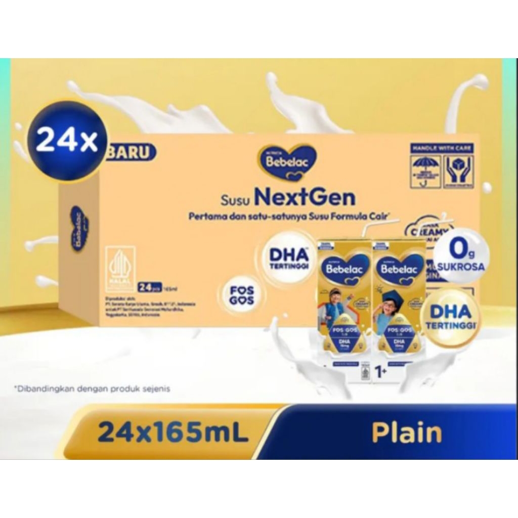 

Bebelac Susu Formula Cair Rasa Plain 165ml x 24 - 1 Karton