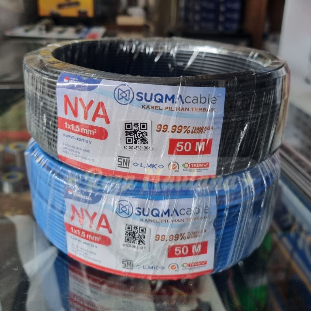 Kabel NYA 1,5mm 50m full SUQMA SNI LMK
