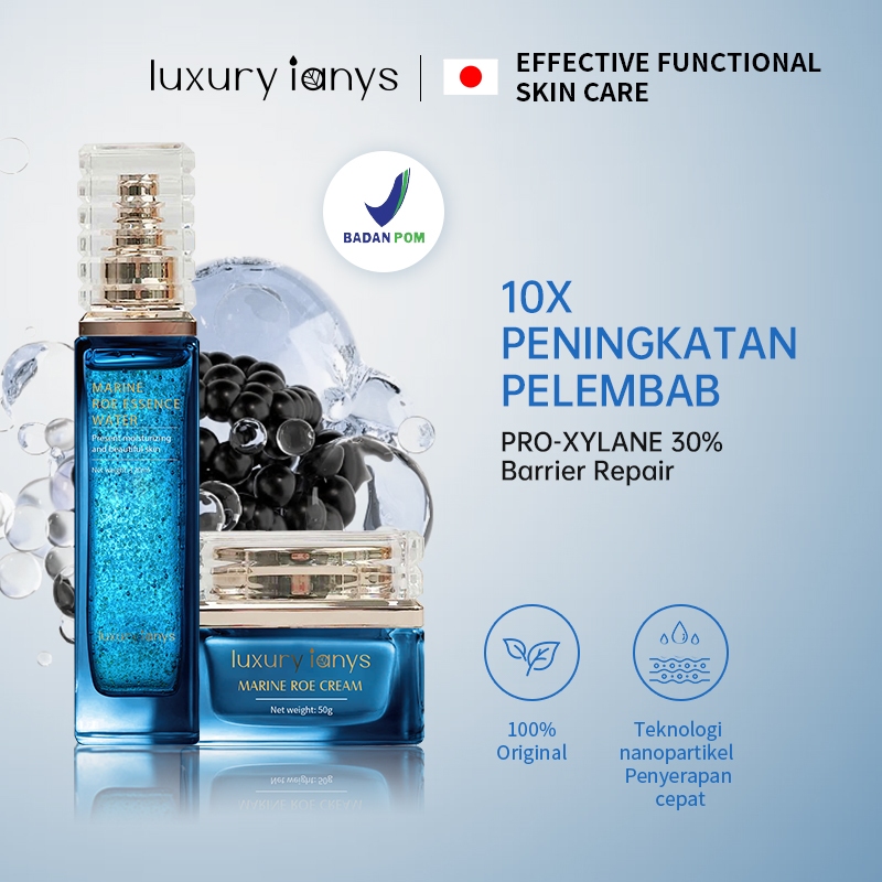luxury ianys Marine Caviar Skin Repair 2pcs-Essence Water 120ml + Cream 50g | Melembabkan dan menena