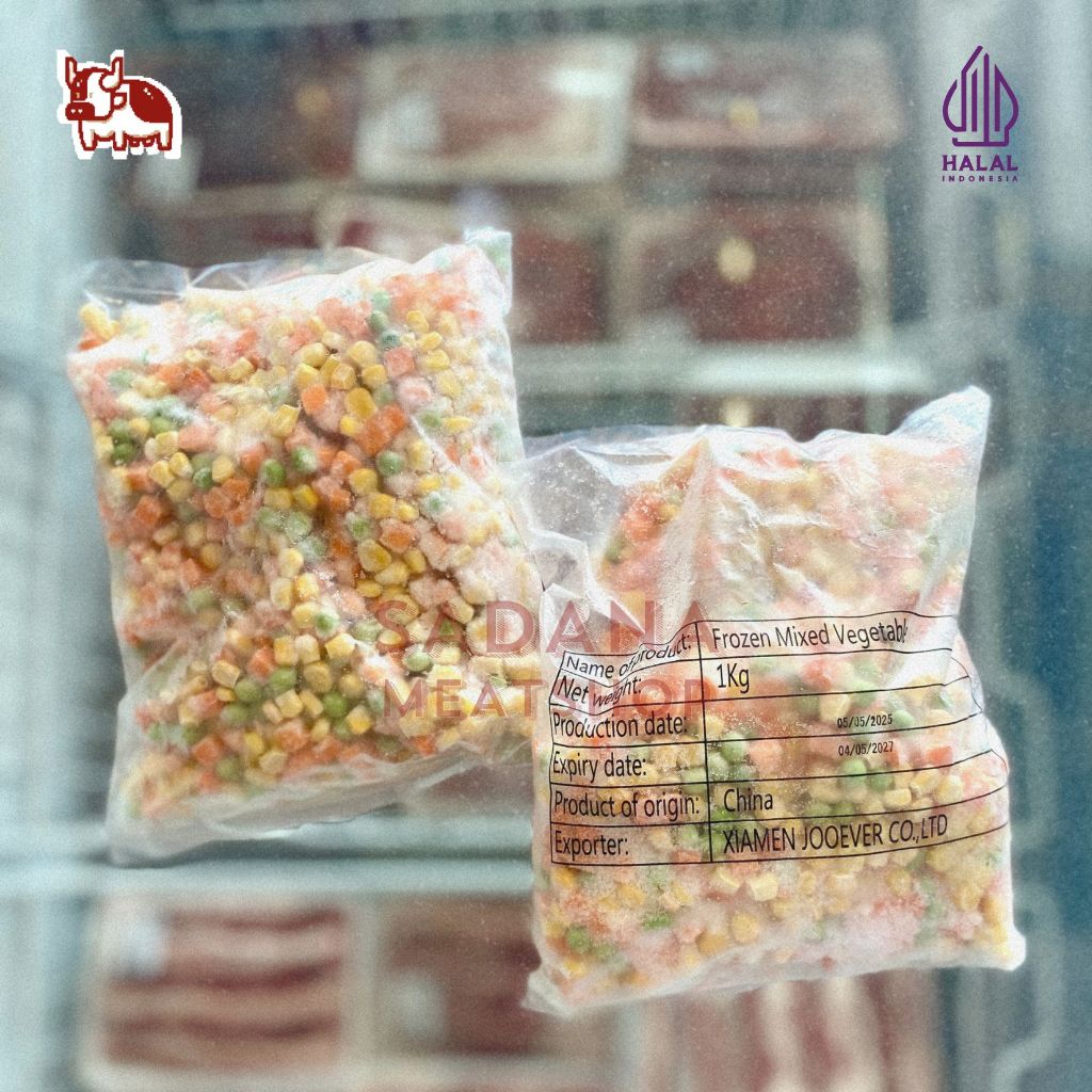 

Frozen Mixed Vegetable 1kg – Sayuran Beku Campur (Jagung, Wortel, Kacang Polong)