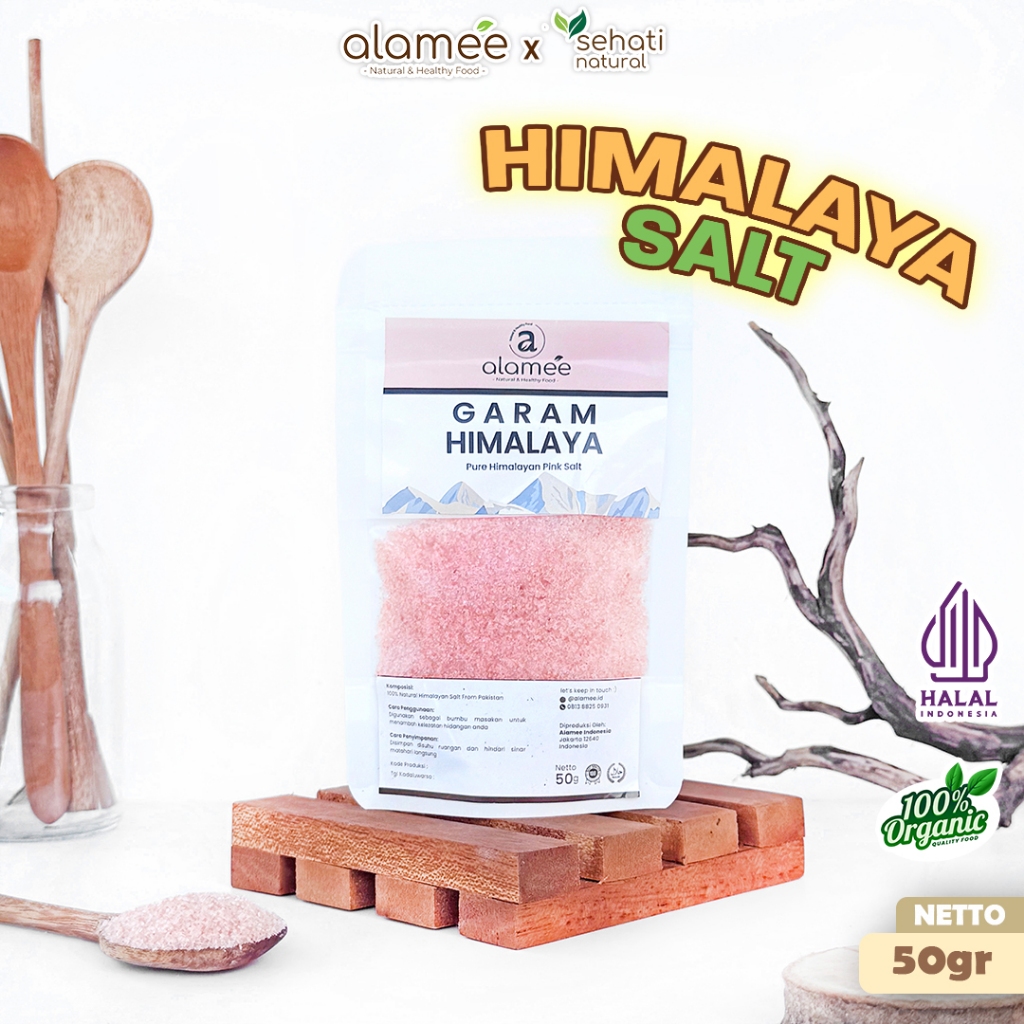 

ALAMEE Garam Himalaya Original Himalayan Salt Sea Ukuran 50g Pink Pakistan Masakan Bumbu Makanan