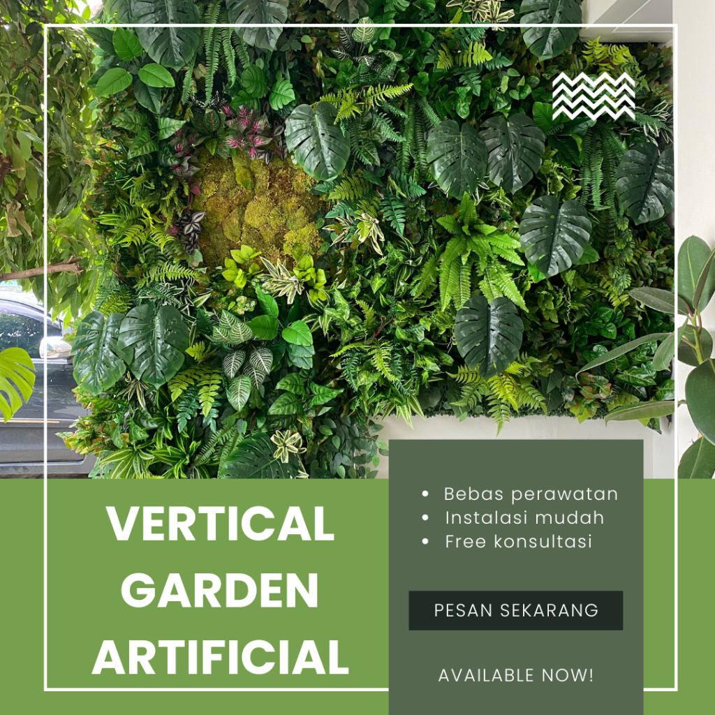 Taman Vertikal - Vertical Garden - Taman Vertikal Sintetis - Tanaman Plastik