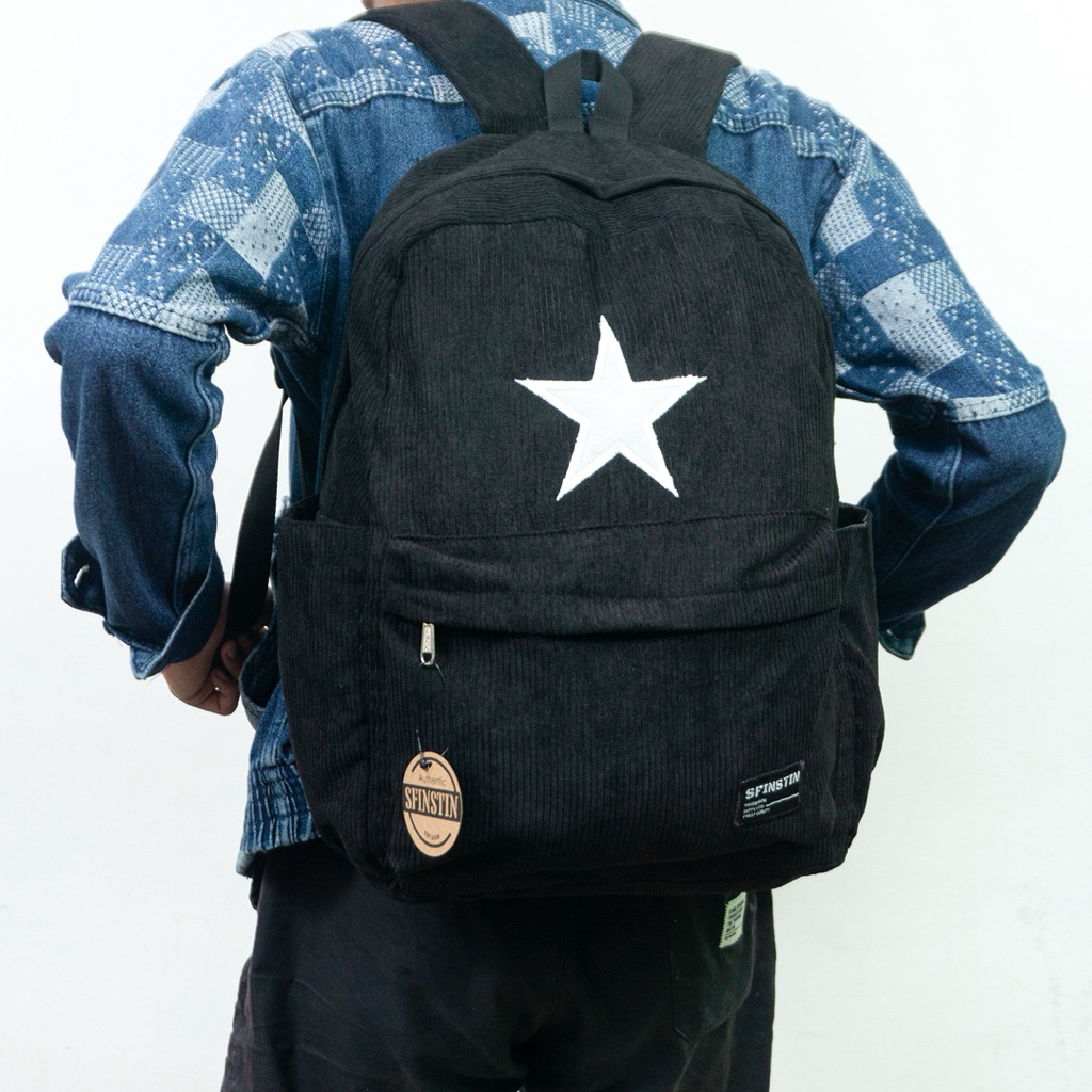 (  SFINSTIN ) ransel Star / Bintang corduroy SF Large - Ransel Laptop Pria wanita unisex - Ransel pr