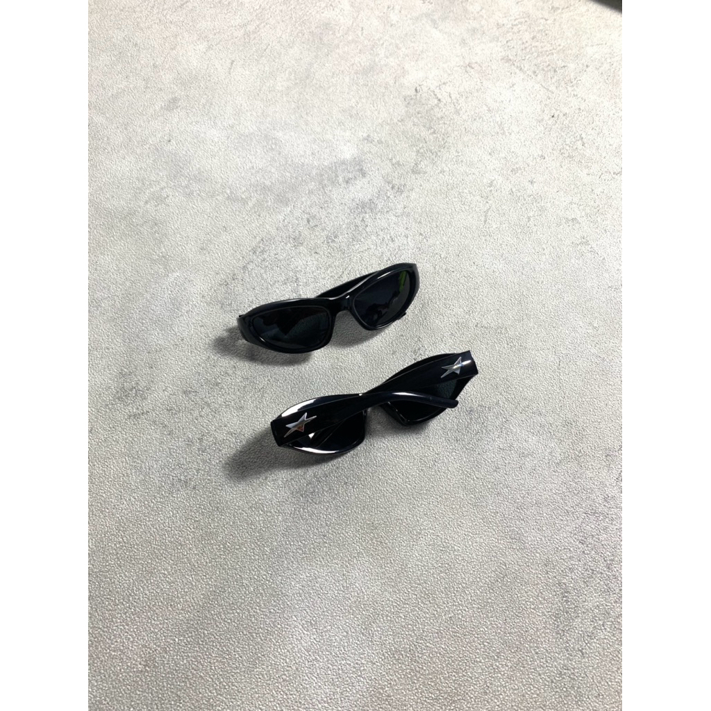 Y2K Glasses Stars | Black