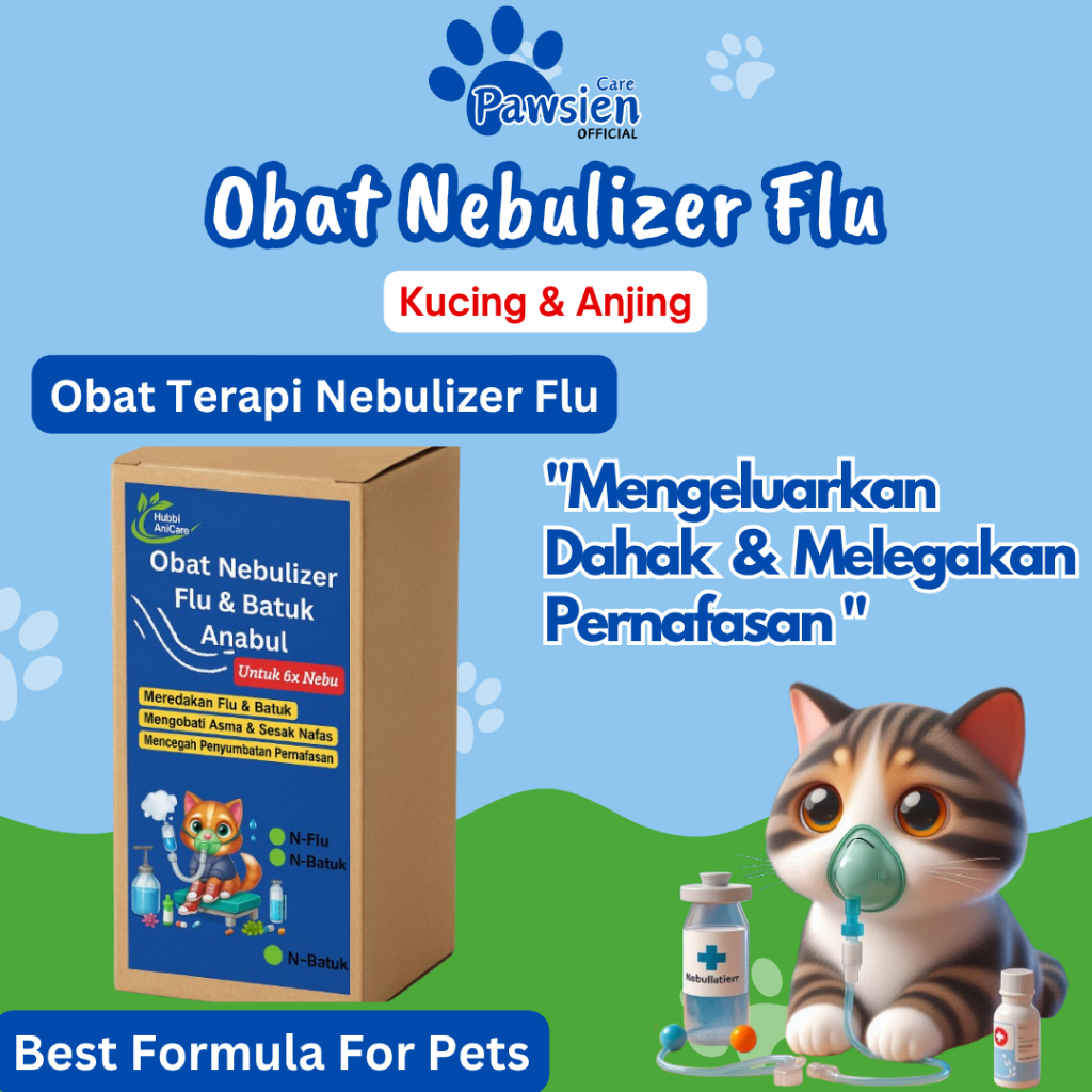 Seaningrum Paket Obat Nebulizer Flu Kucing Anjing Alat Nebulizer Uap Portable Flu Gangguan