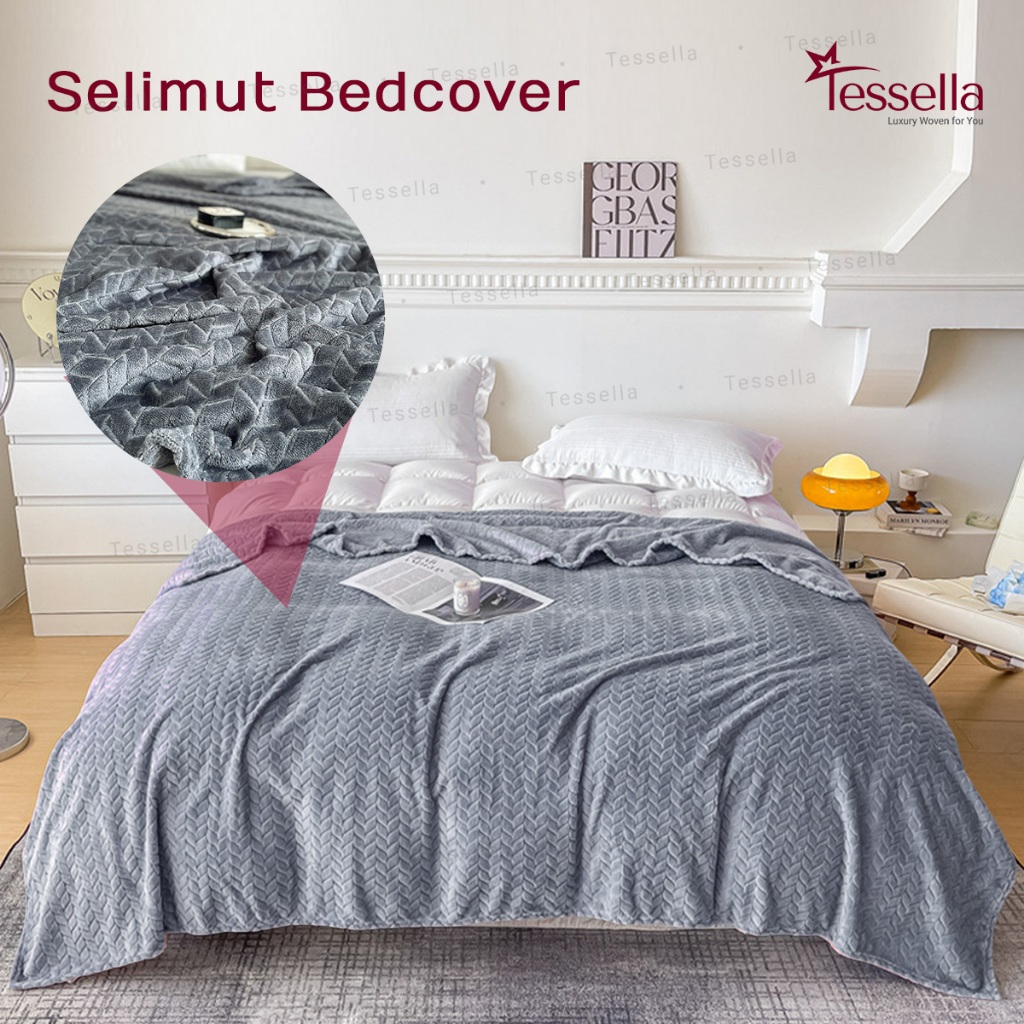 Tessella Selimut Bulu Emboss Ukuran 160x200 – Super Lembut & Empuk | Microtex Premium / selimut bulu