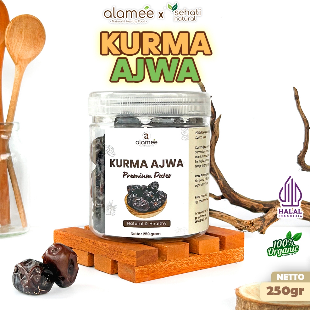 

ALAMEE Kurma Ajwa Asli Kota Madinah Rasa Manis Tektur Lembut Dates Original 250G