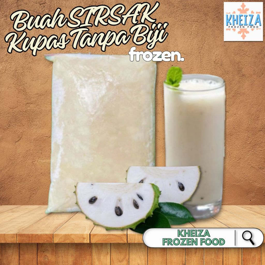 

Buah Beku - Buah SIRSAK Kupas Tanpa Biji Frozen 1KG untuk JUS Smoothies Selai Es Buah - Kheiza