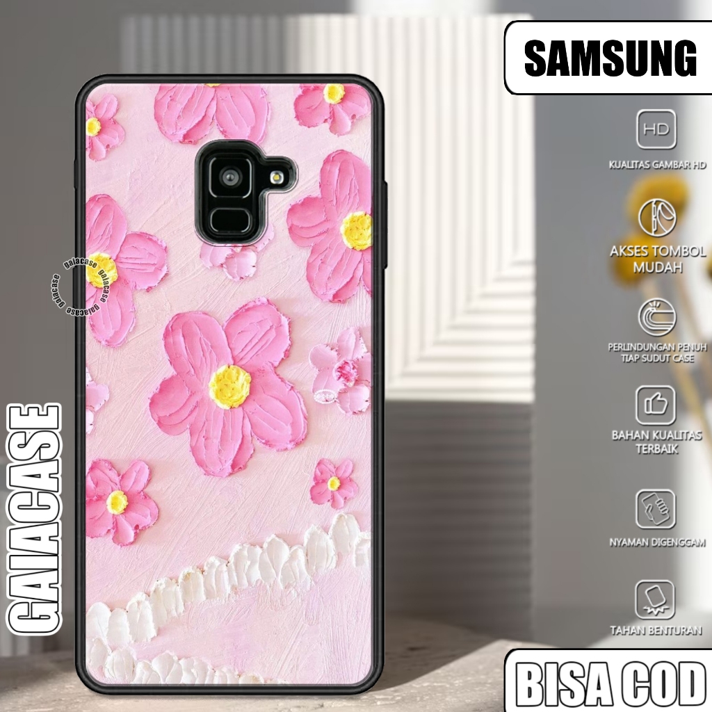 Case SAMSUNG A8 2018 A8 STAR J6 2018 SAMSUNG NOTE 9 gaiacase MOTIF POLA BUNGA Softcase Hp SAMSUNG A8
