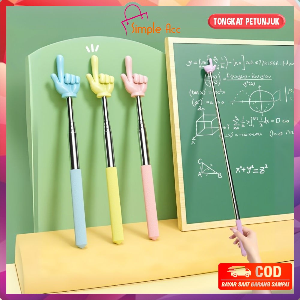 

DO-A123 Tongkat Alat Pengajaran Penunjuk Papan Tulis Teleskopik Praktis / Tongkat Jari Lucu Teleskopik Alat Stationery Serbaguna
