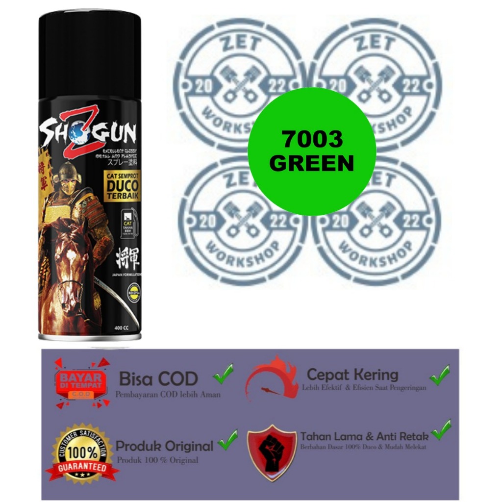 Cat Semprot Pilox Pylox Pilok Shogun Z Paint Duco Stabilo Green/Hijau 7003 - Cat Semprot
