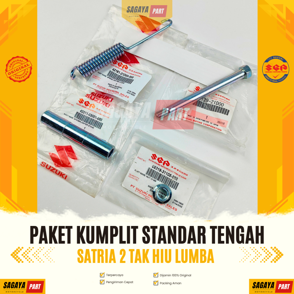 Sparepart Komplit Untuk Standar Tengah Satria 2Tak Hiu Lumba Original SGP Asli