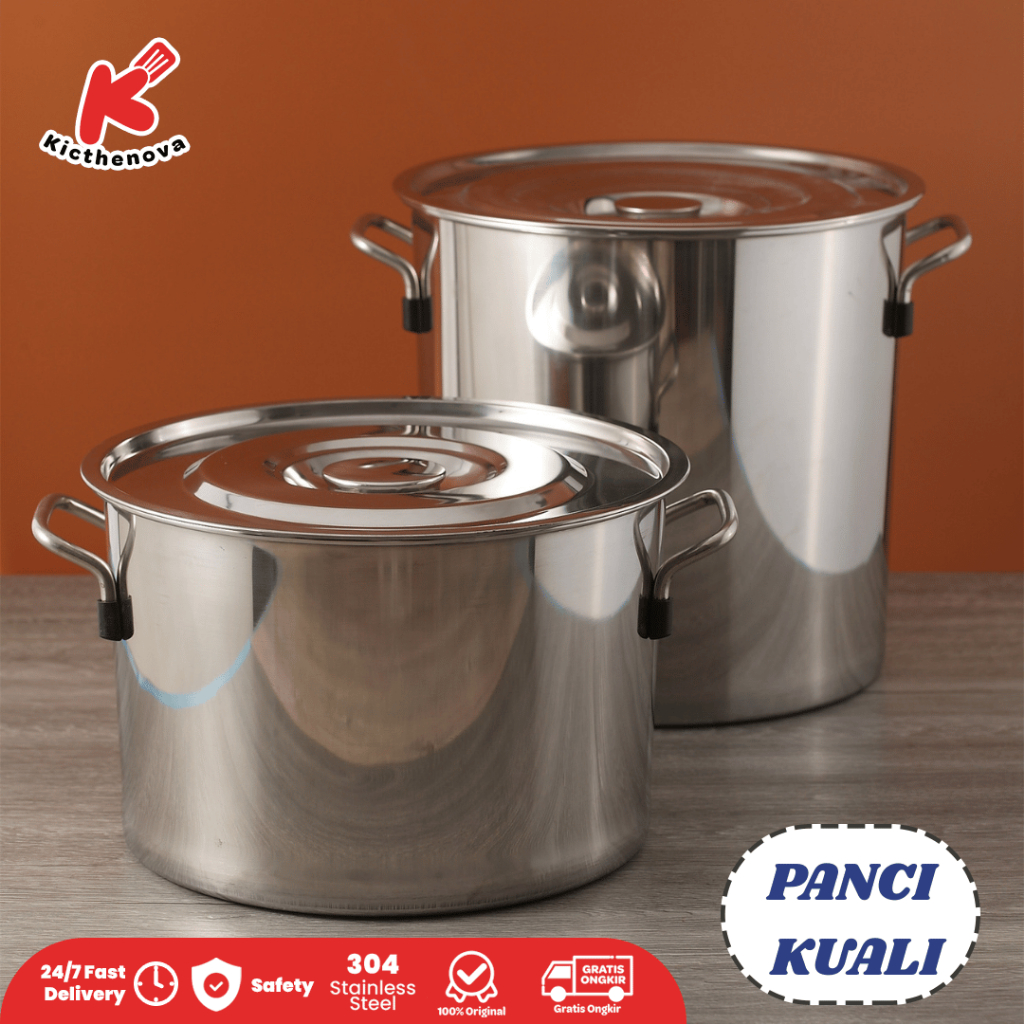 Kitchenova Kuali Panci Besar Sup Panci Rebus Daging Stainless Steel Tebal Panci Sop Jumbo - TT02