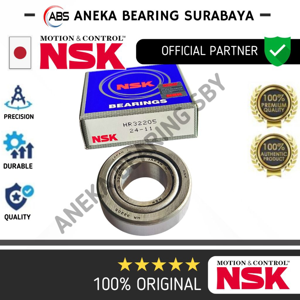 BEARING PAYUNG 32205 NSK ORIGINAL ASLI MESIN TAPERED ROLLER BEARING LAHER RODA DEPAN T120 COLT  25X5