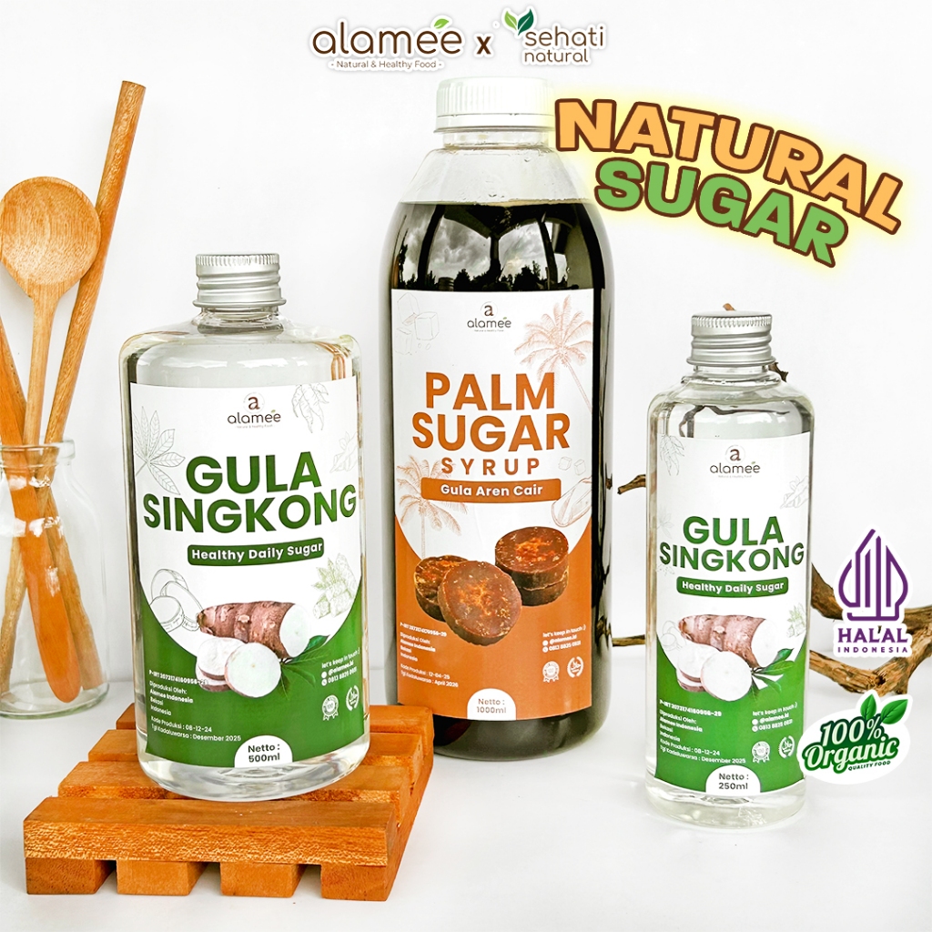 

ALAMEE Gula Aren Cair Singkong Ketela Palm Sugar Cair Organic Organik Pure Murni Sirup Pemanis Alami