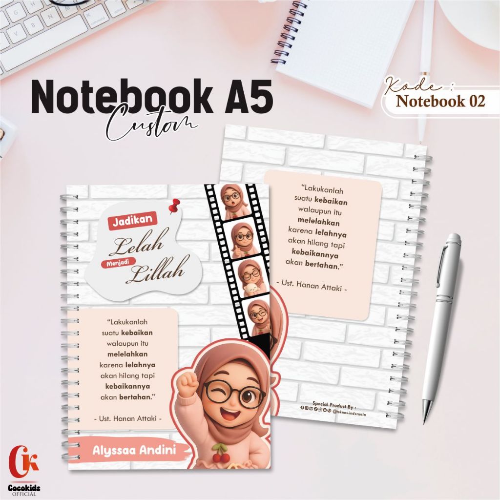 

COSTUM Buku Catatan Notebook A5 Spiral Clear Garis Kotak/Lined Paper-Sketch Journal 50 lbr (100 hal)