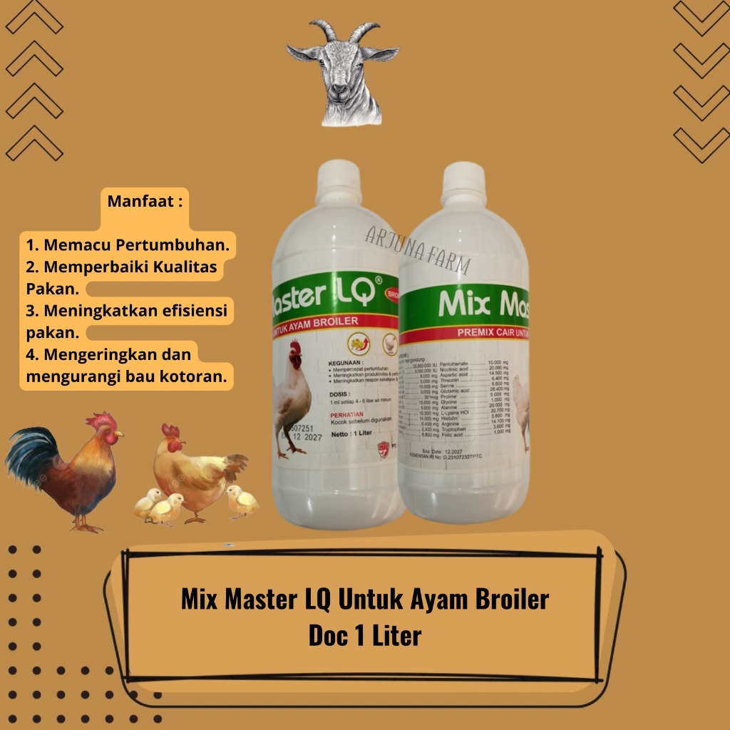 Mix Master LQ Broiler Premix Cair Pakan Ayam Doc Broiler 1 Liter
