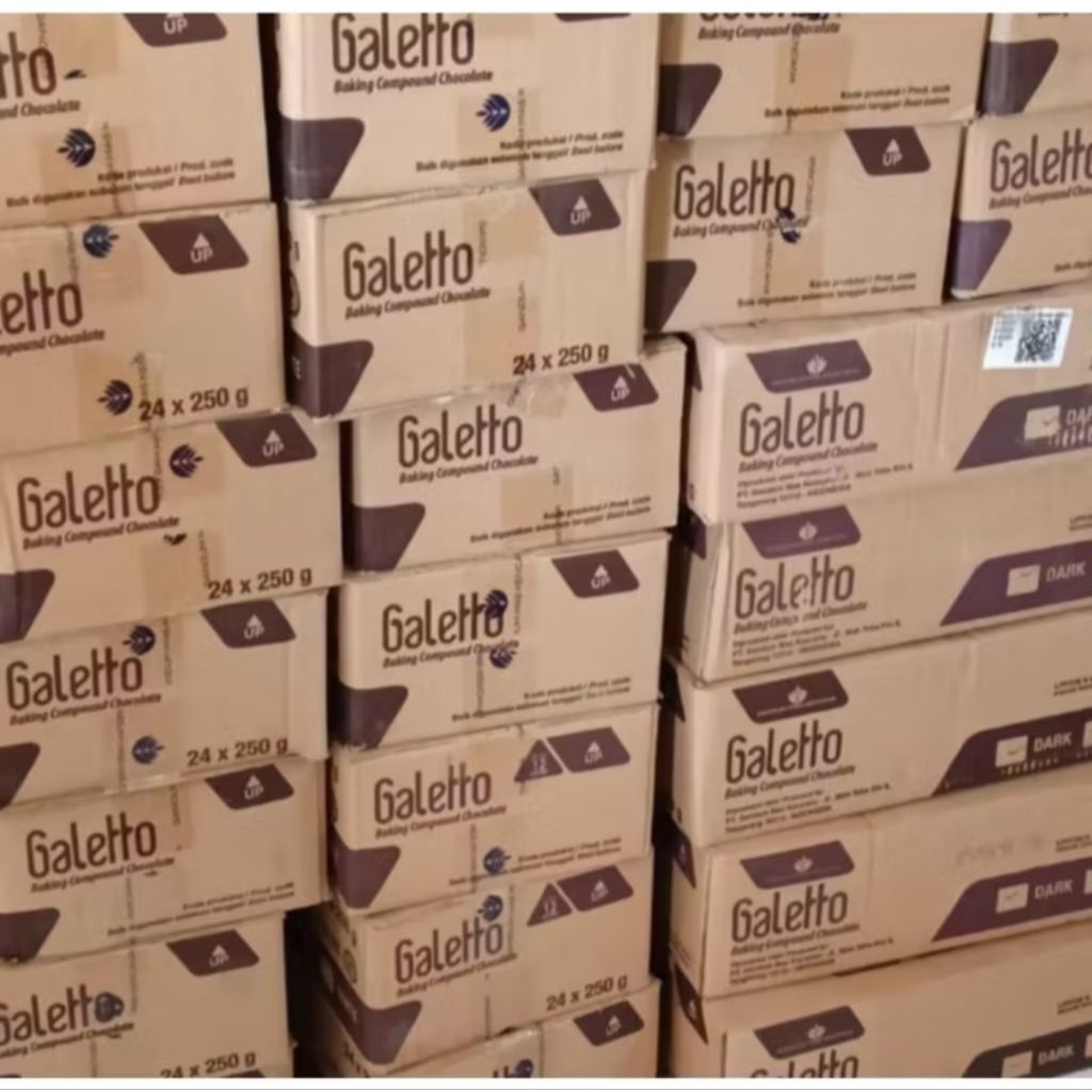 

Galetto coklat dark & white 250 gram isi 24 pcs / 1 dus