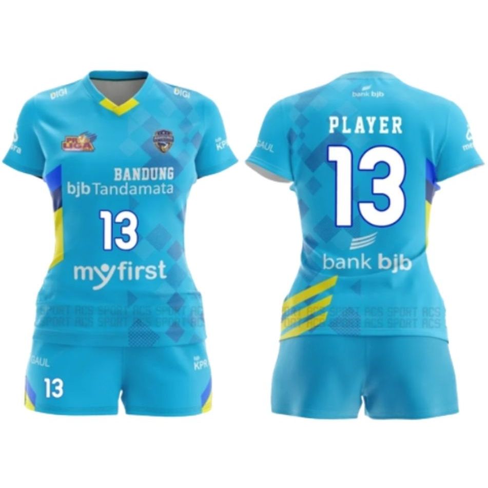 Setelan Kaos Jersey Voli BJB TANDA MATA Futsal Bola Cewek Perempuan Full Printing / Jersey Voli Cewe