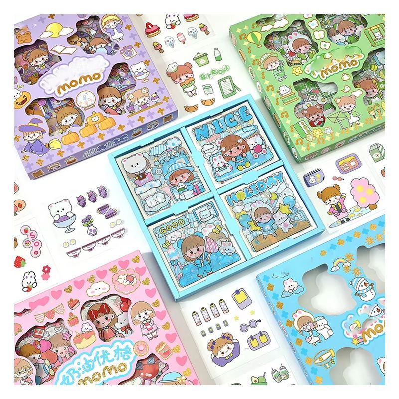 

C104 Sticker Waterproof korea cute Sticker Momo Dapat Box Isi 100 Lembar / Stiker KARTUN Korea Lucu Anti Air Dekorasi Handbook Scrapbook
