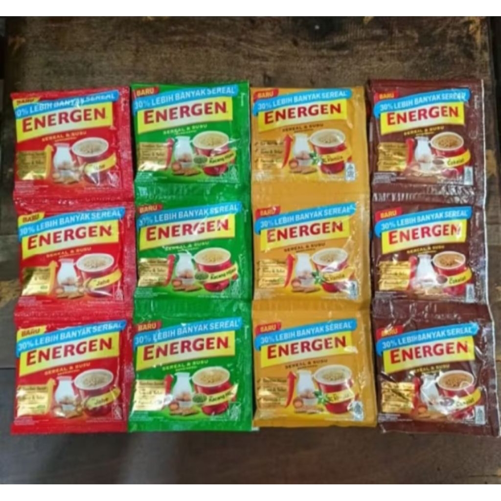 

Energen Susu Sereal Aneka Rasa 1 Renceng isi 10pcs 35gr