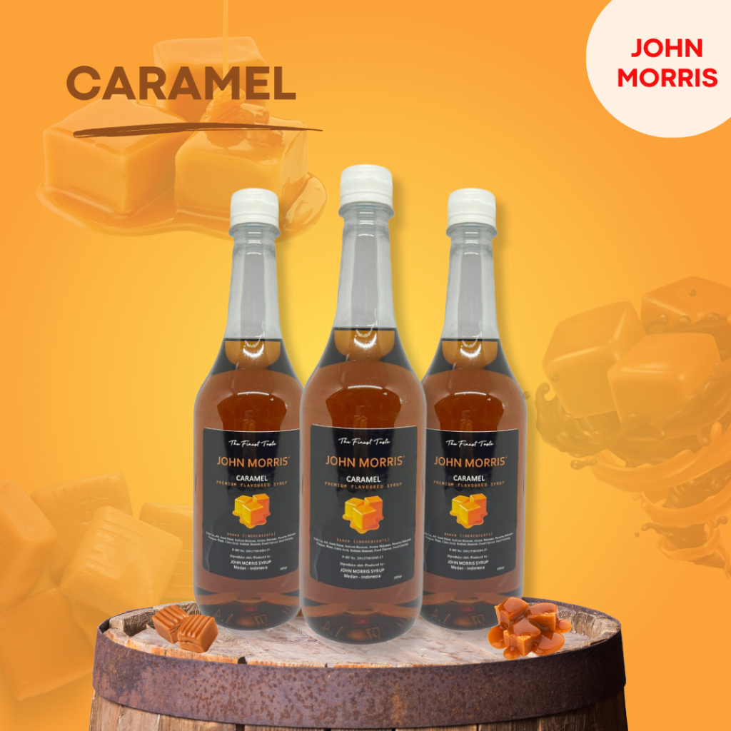 

JOHN MORRIS Premium Flavoured Syrup Salted Caramel 1000 ml / Sirup Rasa Salted Karamel 1 Liter / Salted Caramels Flavour 1 L / Sirop perisa rasa aroma salted karamel untuk campuran minuman kopi teh