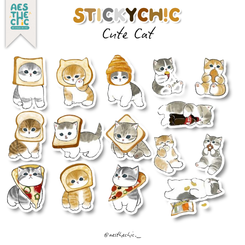 

Stiker Pack Cute Kucing Mofusand Waterproof Anti Air u Freebies Buku Journal Casing Phone Aesthechic