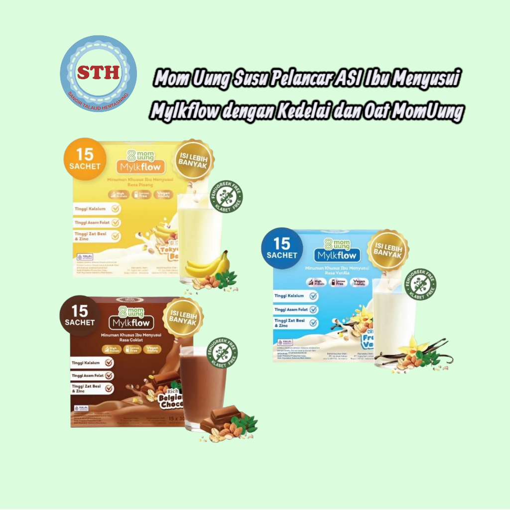 MOM UUNG SUSU ASI BOOSTER MYLKFLOW Pelancar Asi ( Susu Pelancar Asi) 1 BOX (15 sachet )