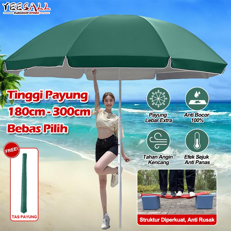 Tenda Payung Anti UV Anti Angin Event Pantai 180-300 cm/Bazaar Parasol/Payung Pantai 300CM/Payung Ca
