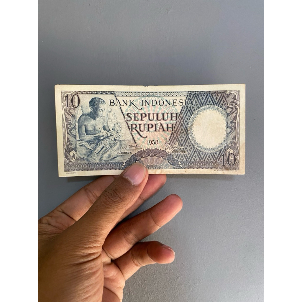 Uang Kuno 10 rupiah seri pekerja 1958 Bekas & baru Marta collection 02 kolektor tinik