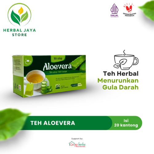 

Teh herbal Aloevera Lidah buaya griya herba isi 20 kantong teh celup membantu menurunkan gula darah