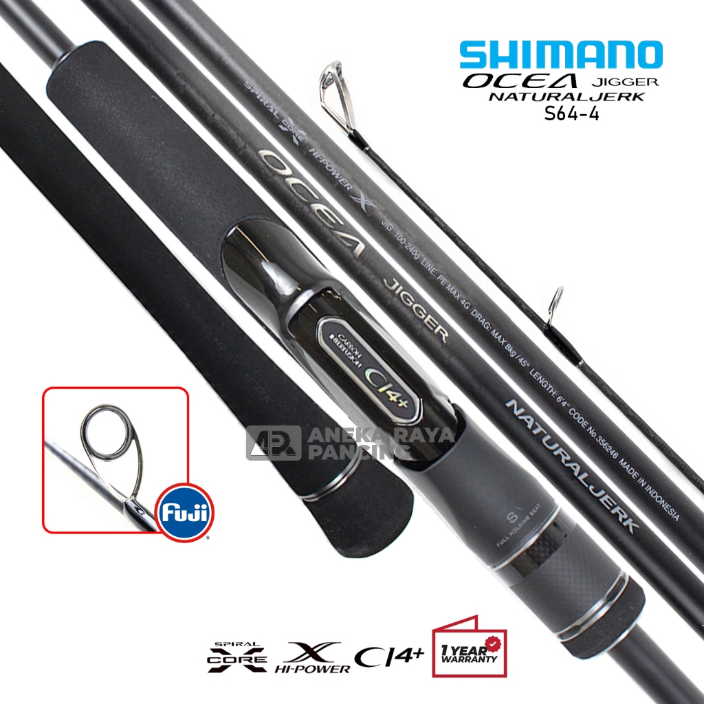 Joran Jigging Shimano OCEA JIGGER NATURALJERK | Titanium SiC Ring Spiral X Core | Jigging Spinning