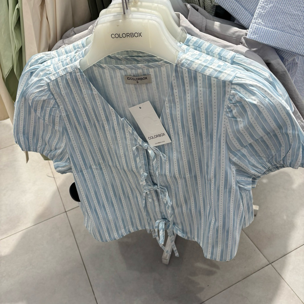 blouse garis pita lengan pendek colorbox sale