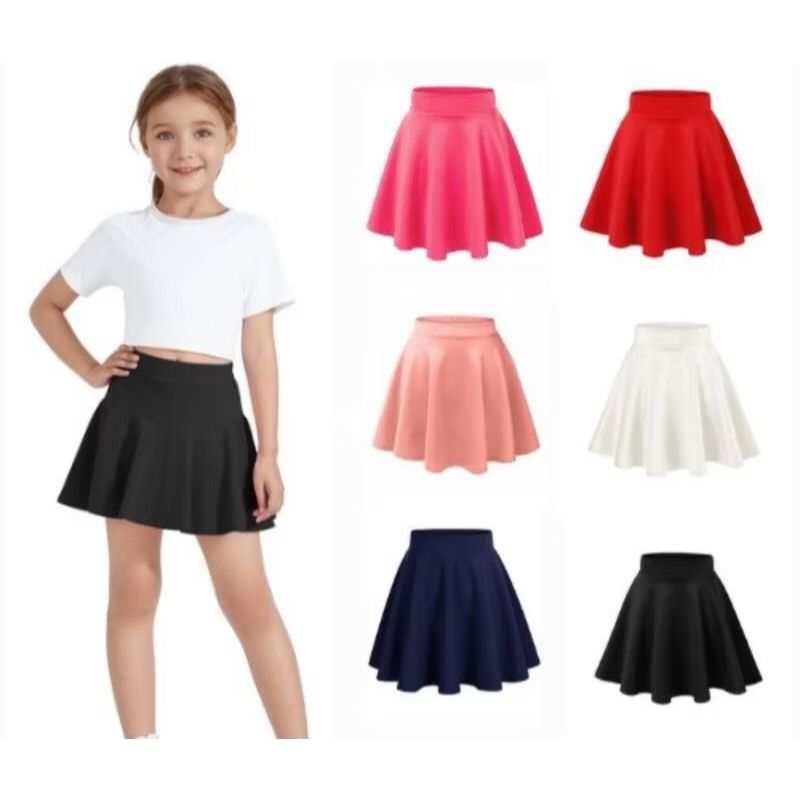 ROK PENDEK ANAK CEWEK POLOS UMUR 1-10 TAHUN ROK ANAK PEREMPUAN ROK PENDEK ANAK PEREMPUAN ROK MINI AN