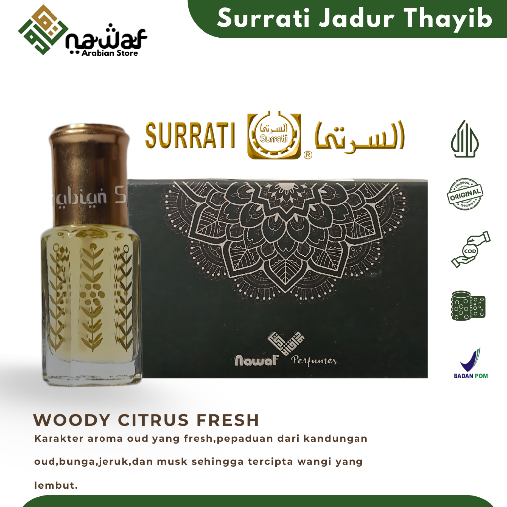 Parfum Arab Jadur Thayib Jadzur Toyib Pure Bibit Non Alkohol by Shurfan Banafa KSA