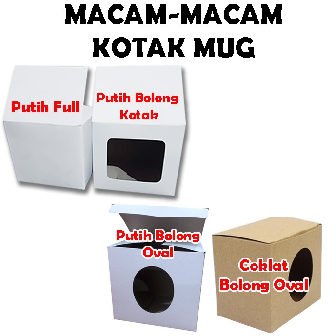 

Dus Box putih Duplex Mug Keramik kotak kardus polos duplek