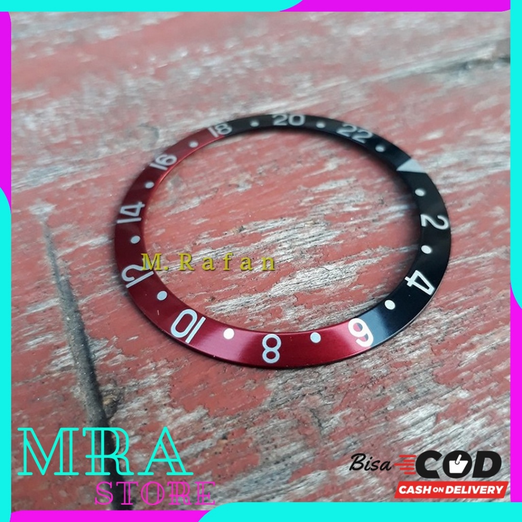 Ring Bezel Insert Jam Tangan Khusus Jam Tangan Rolex Black Red 38mm