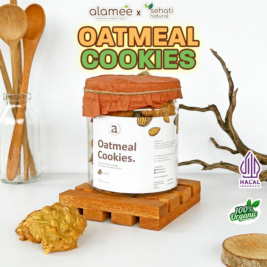 

Oatmeal Cookies Almond Oat Snack Cemilan Sehat Alami Cookie Kue Kering Makanan Anak Bayi Balita