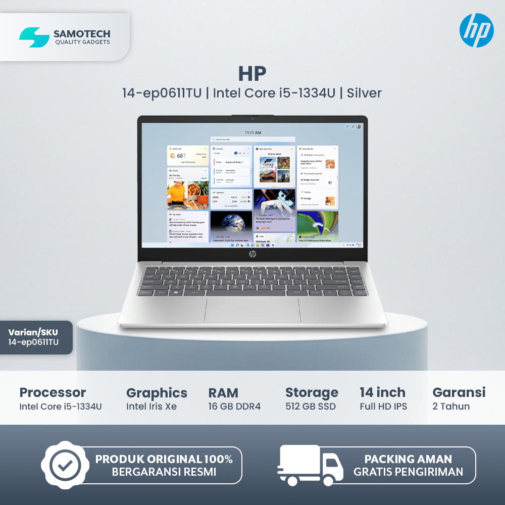 HP Laptop 14 EP0611TU Intel Core i5-1334U 16GB 512GB 14" FHD IPS W11 OHS Silver