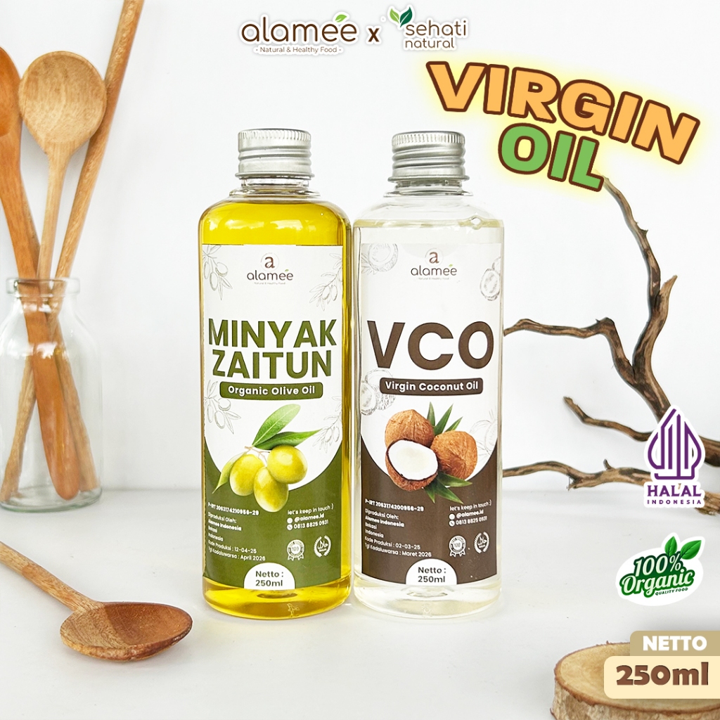 

ALAMEE Virgin Coconut Oil Minyak Zaitun Kelapa Murni Extra VCO Dapat Di minum Di masak Organik 250ml