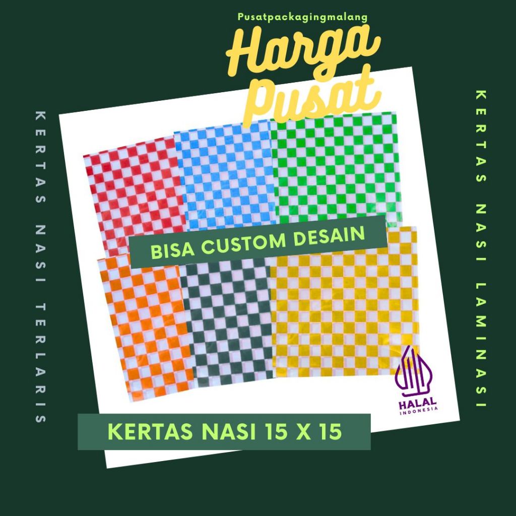 Kertas Nasi Polos | 15x15 Kertas KFC |Paper Wrap Burger| Kertas Packing Kebab Pusat Packaging Malang