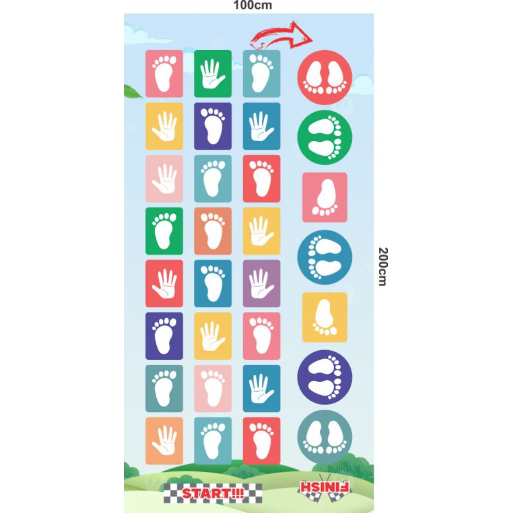 Hopscotch Karpet Mainan Edukasi Jejak Kaki Tangan | Sensory Path Permainan Anak Engkle | DOGAN PLAY